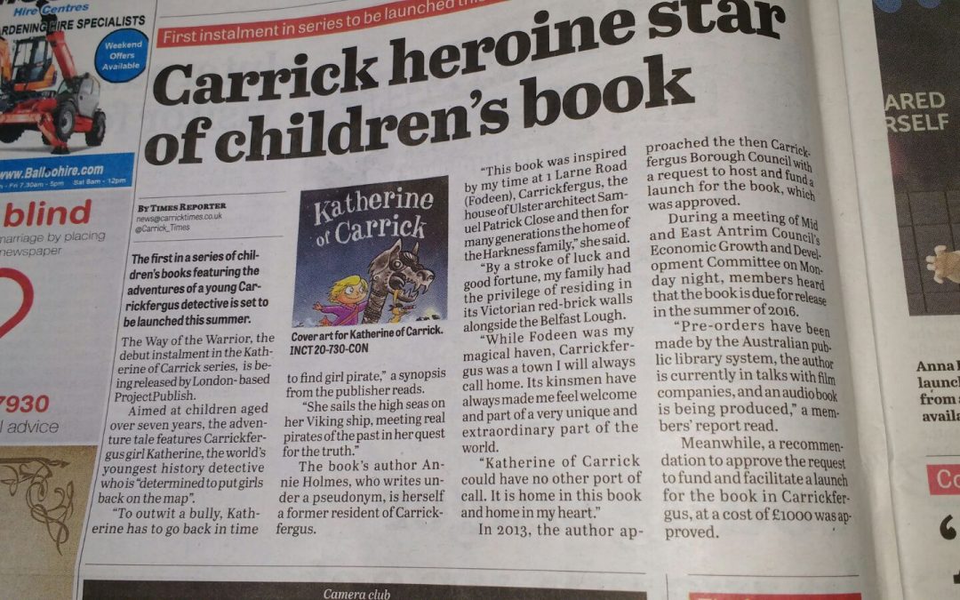 Carrick Heroine Star of New Kids’ Books